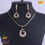 نیم ست ژوپینگ طرح حلزون نگین دار | xp 962/1