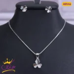 نیم ست نقره گل سه برگ | AR 165