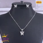 نیم ست نقره پروانه نگین دار | AR 179