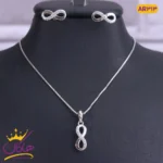نیم ست نقره بی نهایت نگین دار | AR 313