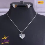 نیم ست نقره قلبی نگین دار | AR 307