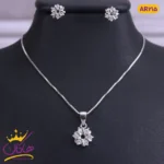 نیم ست نقره گل نگین دار | AR 215