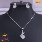 نیم ست نقره خرگوش تمام نگین | AR 246