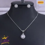 نیم ست نقره گل نگین دار | AR 232