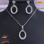 نیم ست نقره بیضی تو خالی | AR 486