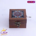 موزیک باکس چوبی طرح گل آبی | 505/25