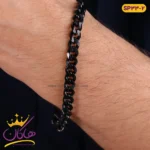 دستبند کارتیر مردانه استنلس استیل مشکی | stainless steel sp 33/2