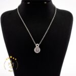 گردنبند نقره طرح جواهر تک نگین | H 387