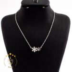 گردنبند نقره طرح برف نگین دار | H 244