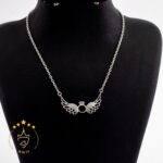 گردنبند نقره طرح انگشتر تک نگین و بال فرشته | HG 300