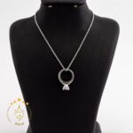 گردنبند نقره طرح  انگشتر الماس نشان | HS 374 