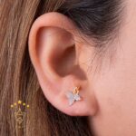 گوشواره طرح پروانه نگین دار | XP 183/2