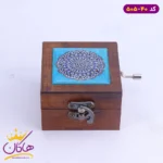 جعبه موزیکال چوبی طرح سرامیک بنفش | 505/3