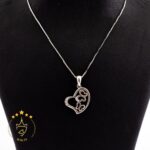گردنبند نقره طرح عاشقانه قلب و پروانه | HG 284
