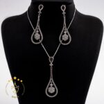 نیم ست نقره طرح گل و اشک | H 1084 