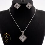 نیم ست نقره طرح گل و لوزی | H 560 