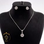 نیم ست نقره ظریف طرح نگین دایره | HS 257