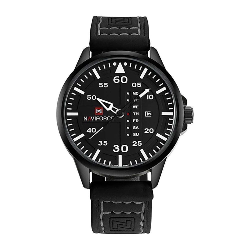 ساعت مچی مردانه نیوی فورس مدل 2-9074 Naviforce ساعت مچی مردانه نیوی فورس بند چرم مشکی 2-9074 - Image 1