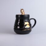 ماگ سرامیکی طرح تک شاخ طلایی 3671