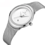 ساعت مچی زنانه نیوی فورس فلزی بند حصیری نقره ای 5004/3