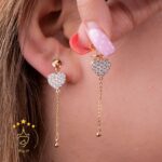 گوشواره نگین دار طرح قلب | XP 181