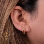 گوشواره گلگوش قلب دار طلایی | XP 110