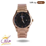 ساعت ال دی ای رزگلد صفحه مشکی کد 2285 | لویجی د آنا LDA