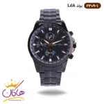 ساعت ال دی ای فلزی تمام مشکی کد 2309/1 | لویجی د آنا LDA