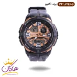 ساعت پسرانه اکتیو دو زمانه مشکی رزگلد کد 18766/06 yp