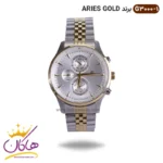 ساعت مردانه فول تایم آریس گلد نقره ای طلایی کد ARIES GOLD | G 3000-1