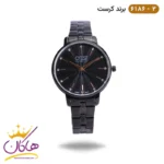 ساعت کرست فلزی تمام مشکی ایندکس نگین زنانه | 6186/2 CREST