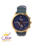 ساعت مردانه سیتیزن بند چرمی آبی قاب رزگلد کد 2068/3