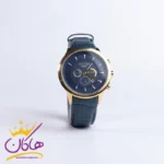 ساعت سیتیزن مردانه طرح چرم آبی قاب طلایی | کد 2072/3