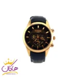 ساعت سیتیزن مشکی قاب رزگلد مردانه | کد 2109/2
