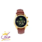ساعت سیتیزن مردانه بند چرمی قهوه ای صفحه سبز |‌ کد 21111