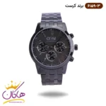 ساعت کرست فلزی مردانه تمام مشکی کد 6159/3 CREST
