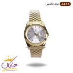 ساعت مچی مردانه داتیس بند فلزی طلایی صفحه سفید 8588/1