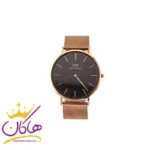 ساعت دنیل ویلینگتون مردانه فلزی رزگلد بند حصیری سایز 3