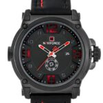 ساعت مچی مردانه نیوی فورس چرم مشکی مدل 1-9099