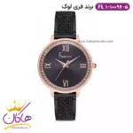 ساعت مچی زنانه فری لوک بند مشکی قاب رزگلد FL.1.10096.5