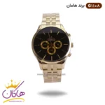 ساعت مچی مردانه هامان طلایی صفحه مشکی کد G 1108