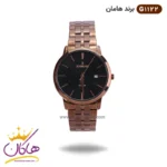 ساعت مردانه هامان قهوه ای صفحه مشکی کد G 1122