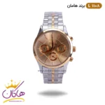 ساعت مچی زنانه هامان بند نقره ای رزگلد کد haman L1108