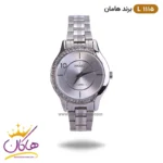 ساعت مچی زنانه هامان نقره ای قاب نگین مدل Haman L 1115