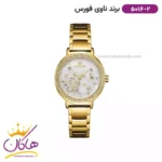 ساعت زنانه نیوی فورس طلایی صفحه سفید گل دار 5016/2