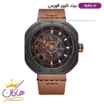ساعت مردانه نیوی فورس بند چرم قهوه ای قاب مربع 9141/2