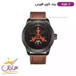 ساعت مردانه نیوی فورس بند چرم قهوه ای قاب مشکی 9156/2