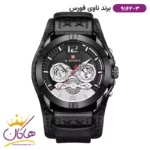 ساعت مچی مردانه نیوی فورس بند چرم مشکی فول دیت 9162/3