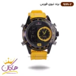 ساعت مردانه نیوی فورس دو زمانه زرد بند رابر 9199