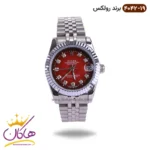 ساعت رولکس دیت جاست نقره ای صفحه قرمز 4042/19